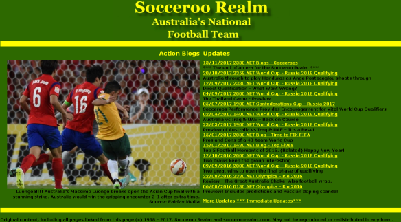 The old Socceroo Realm website