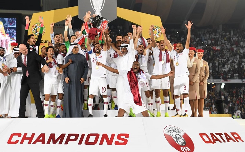 Qatar win the 2019 Asian Cup in the United Arab Emirates, beating Japan 3-1 in the final